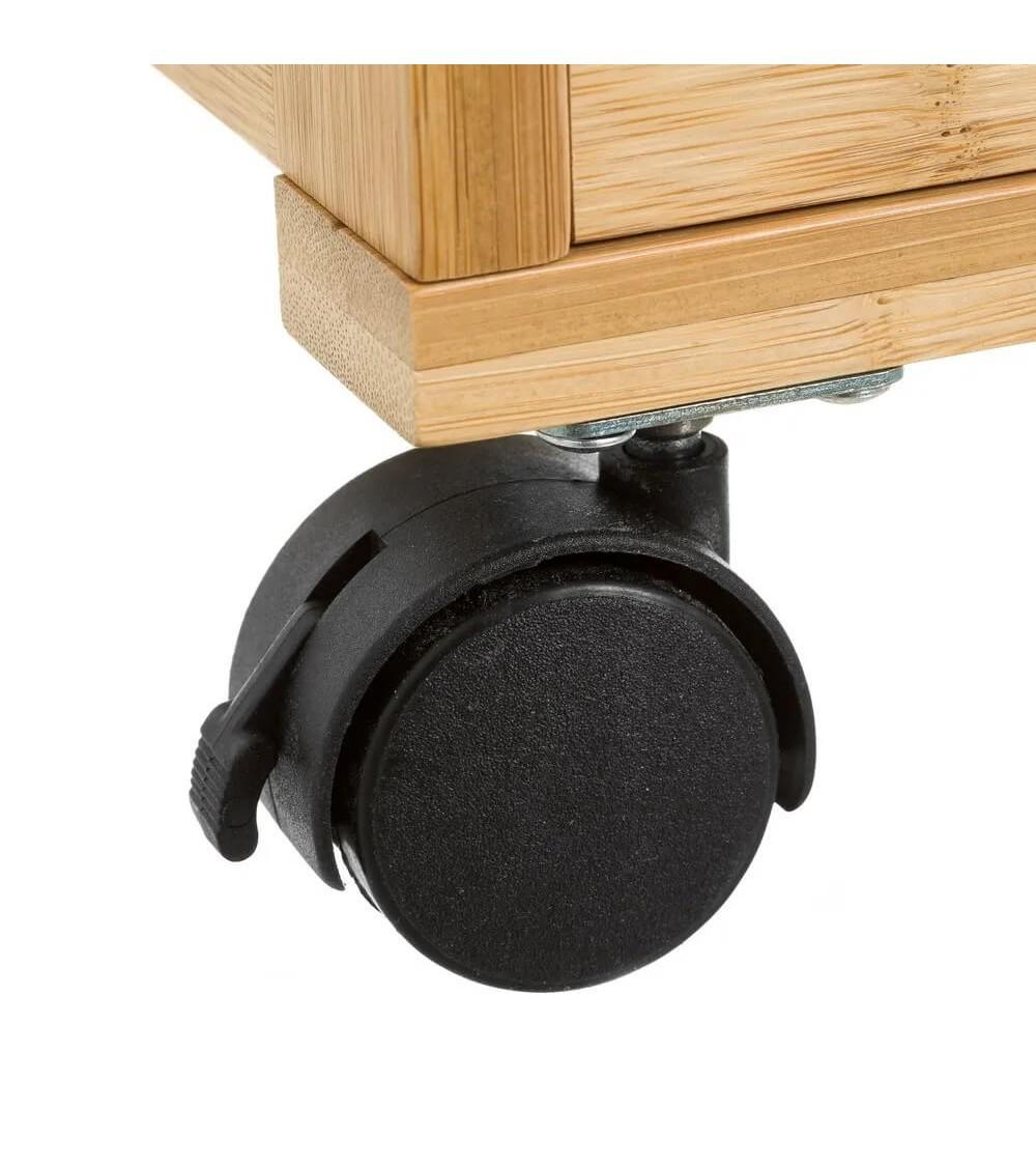 Dcasa Carro De Cocina Botellero De Bambú Marrón De 48x38x76 Cm