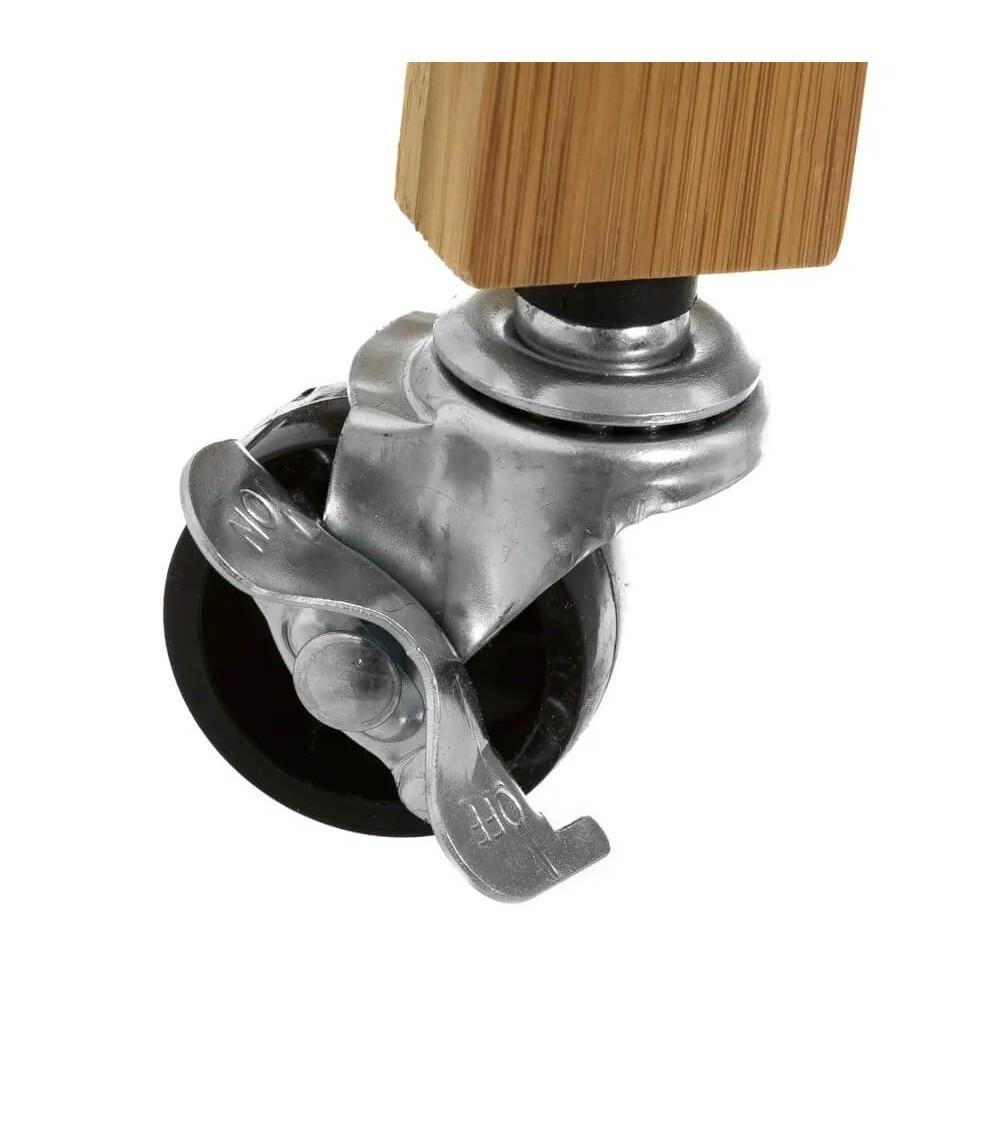 Dcasa Carro De Cocina Con Armario De Bambú Marrón De 60x36x80 Cm