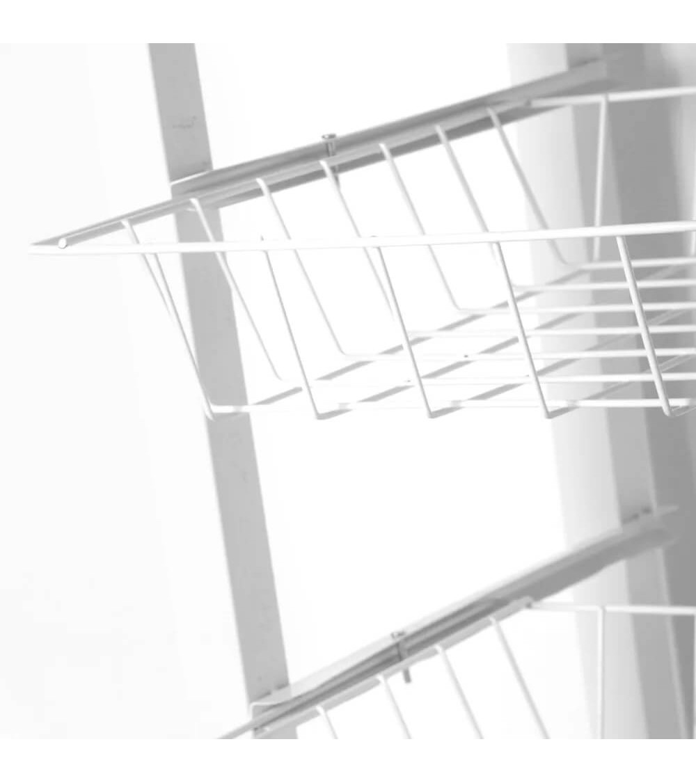 Dcasa Carro Verdulero Cocina De Metal Blanco De 39x36x82 Cm