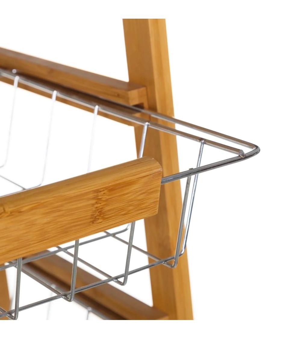 Dcasa Carro Verdulero De Bambú Marrón De 37x37x77 Cm