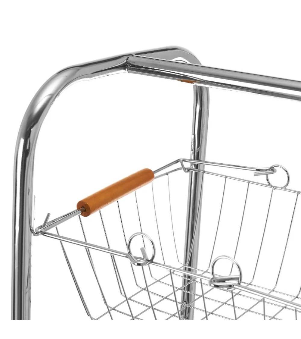 Dcasa Carro Verdulero De Metal Plateado De 27x26x78 Cm