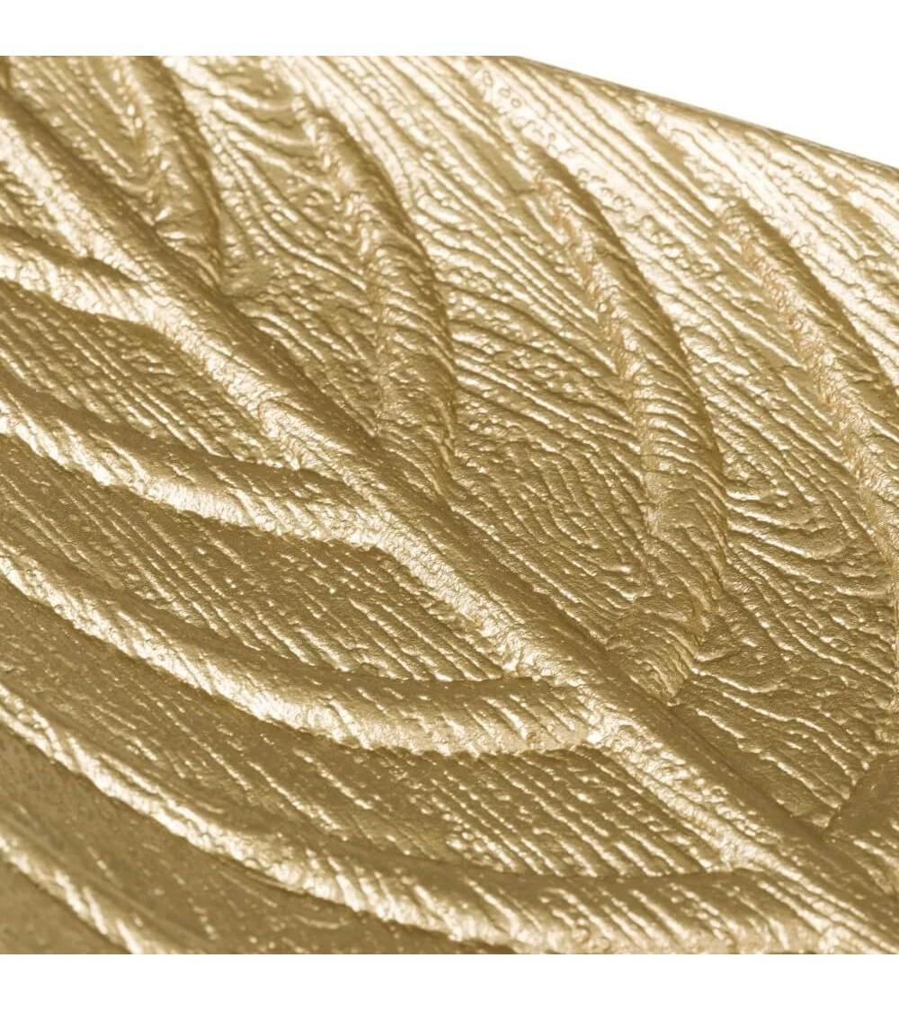 Dcasa Centro De Mesa Hoja Dorado De Madera MDF De 18x45 Cm