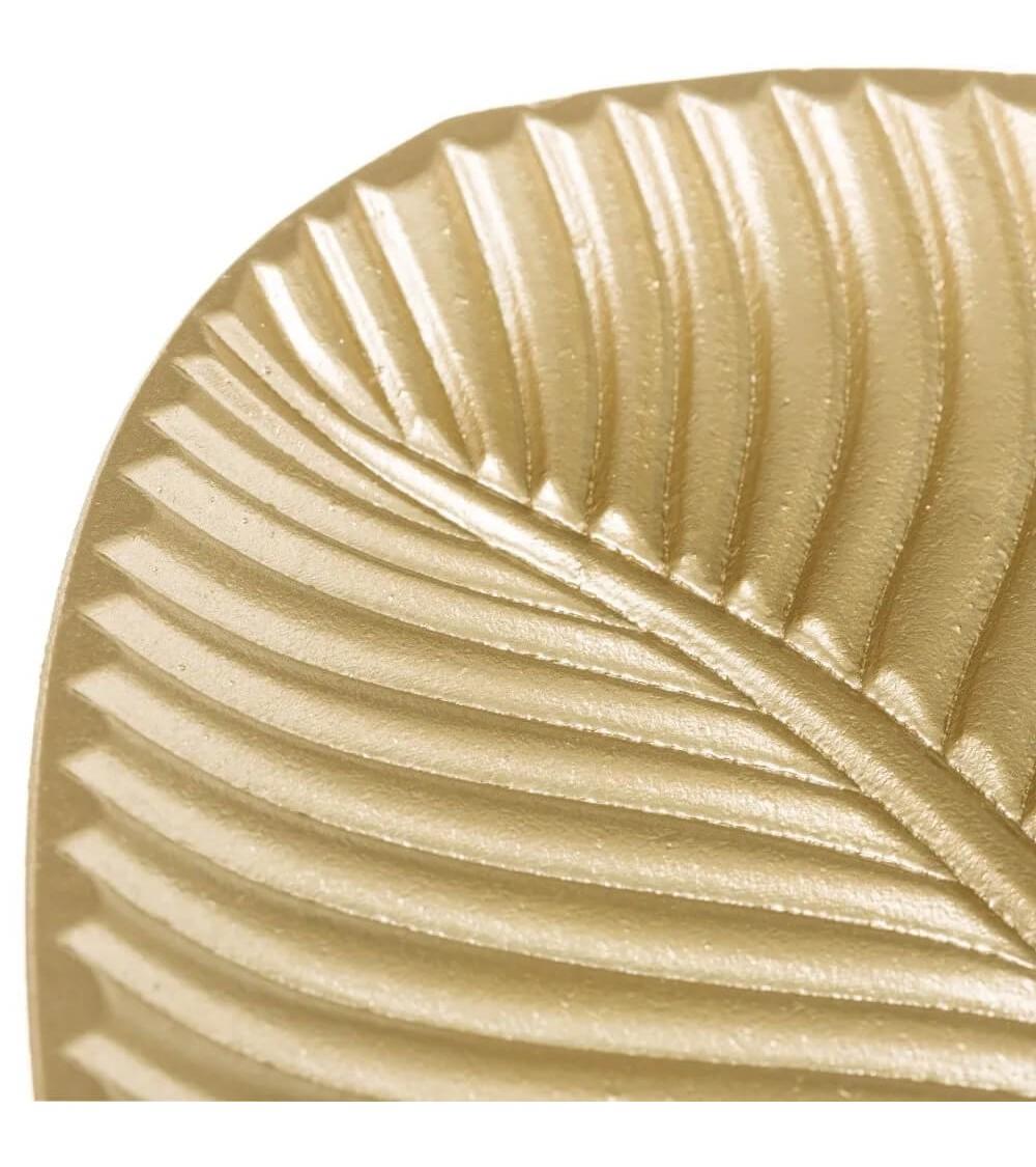 Dcasa Centro De Mesa Hoja Dorado De Madera MDF De 22x60 Cm