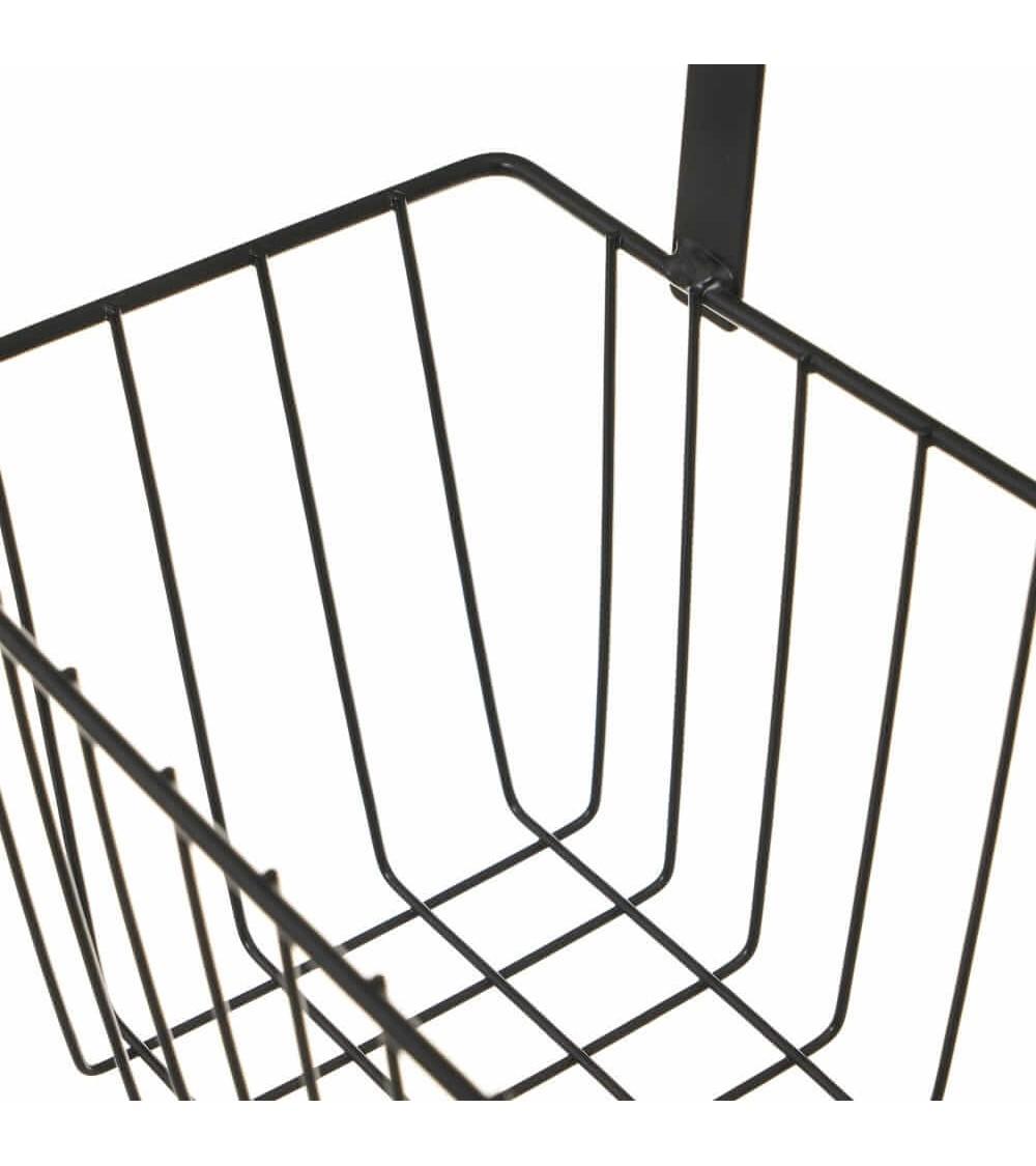 Dcasa Cesta Colgante Con Rejilla Negra De Metal De 28x12x23 Cm
