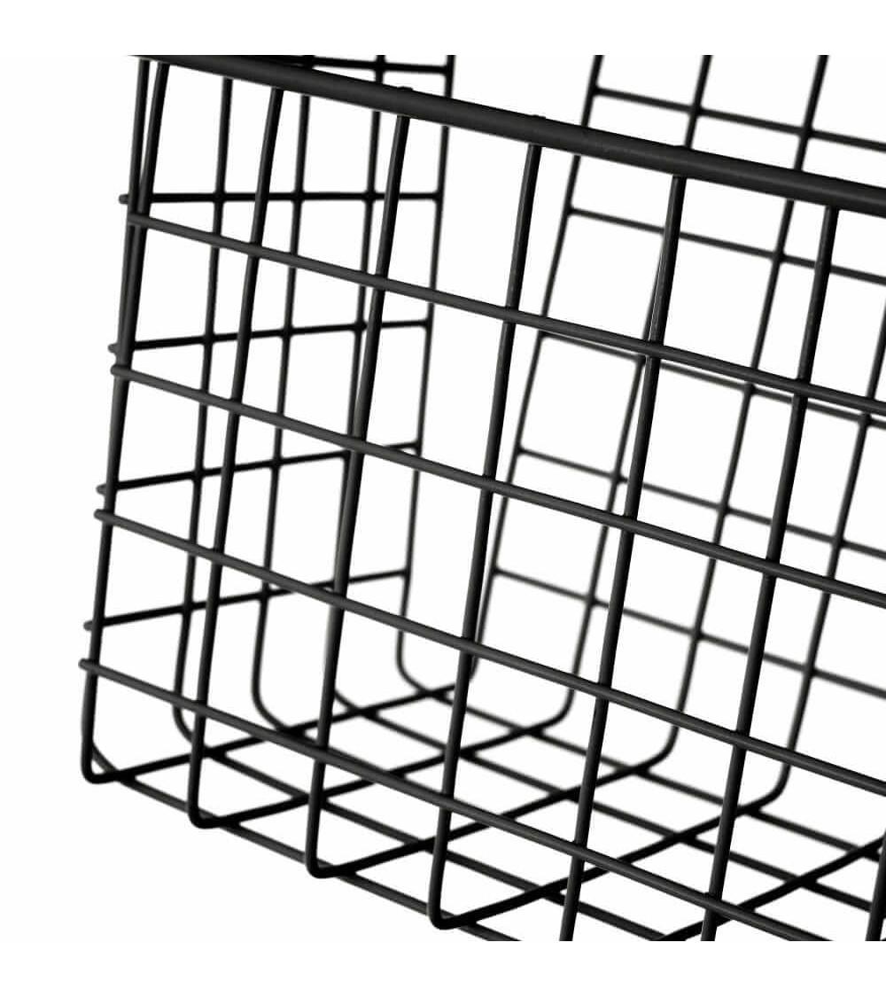 Dcasa Cesta Colgante Con Rejilla Negra De Metal Para Cocina De 26x17x28 Cm