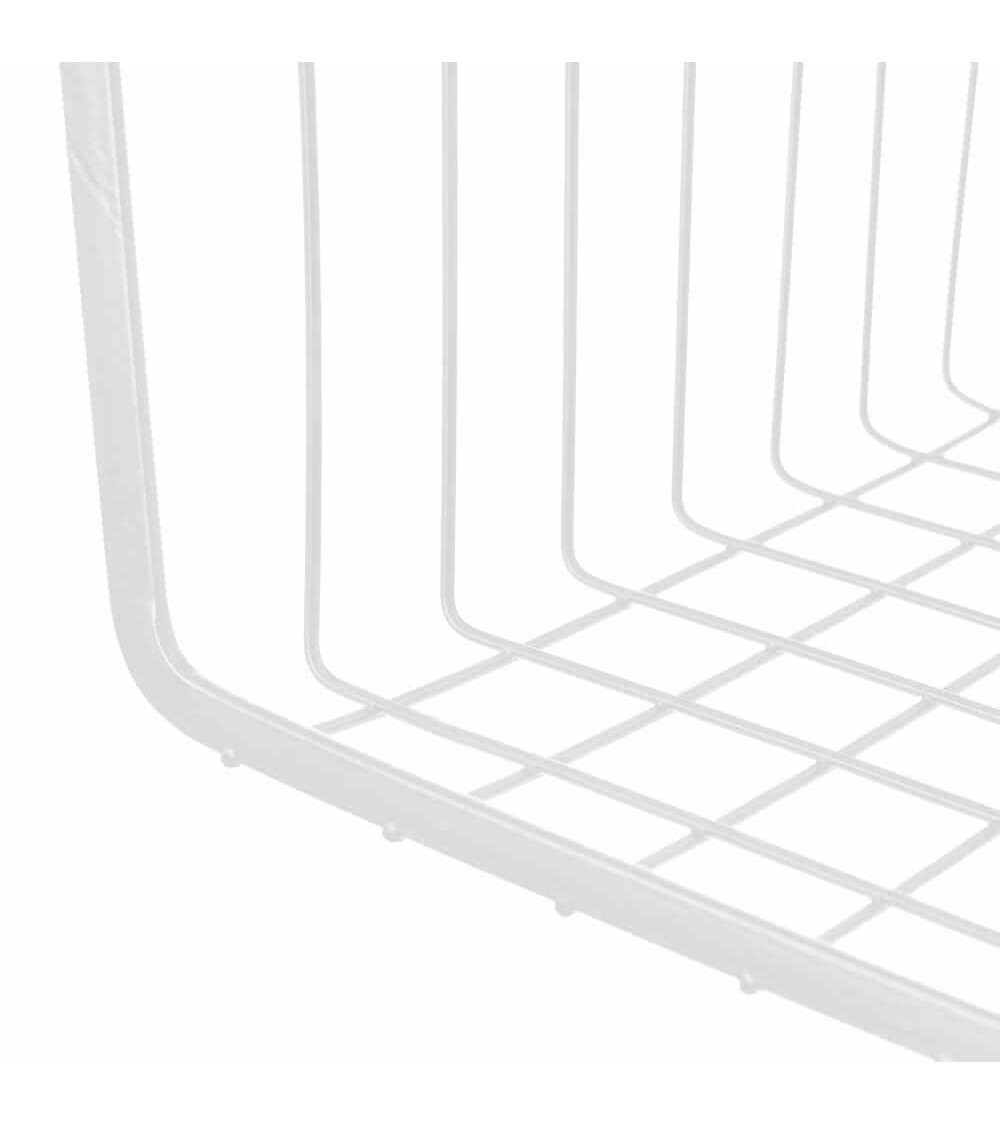 Dcasa Cesta Colgante De Estante De Metal Blanca De 40x25x15 Cm