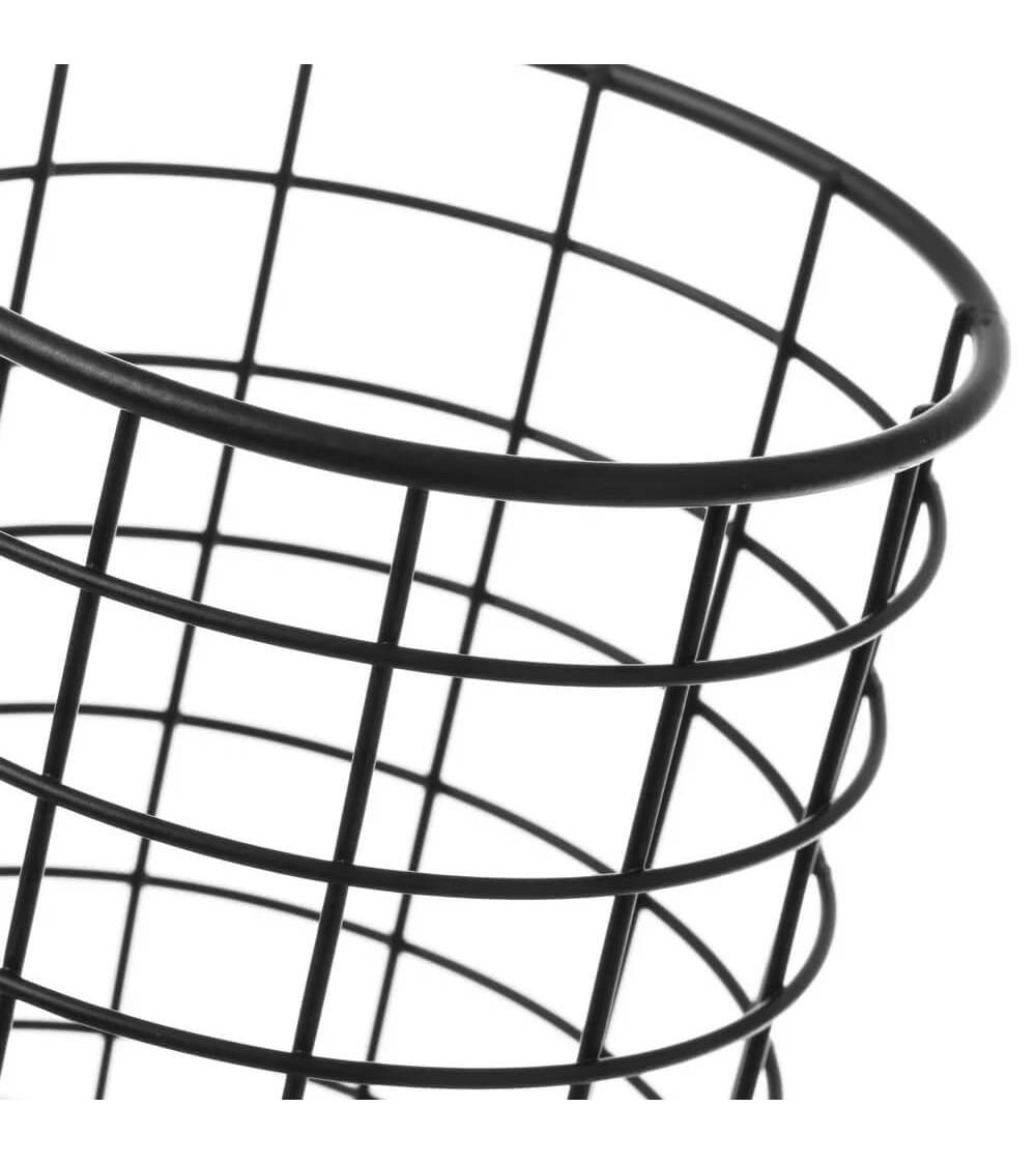 Dcasa Cesta Para Cubiertos Negras De Metal De 15x12x12 Cm