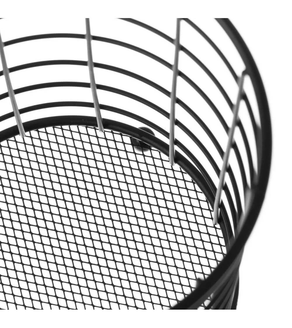 Dcasa Cesta Para Cubiertos Negras De Metal De 15x12x12 Cm