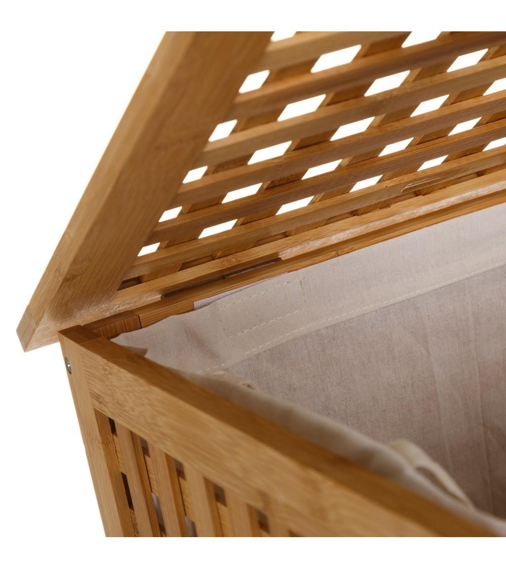 Dcasa Cesto De Ropa Multiusos De Bambú Marrón Nordico De 40x40x58 Cm