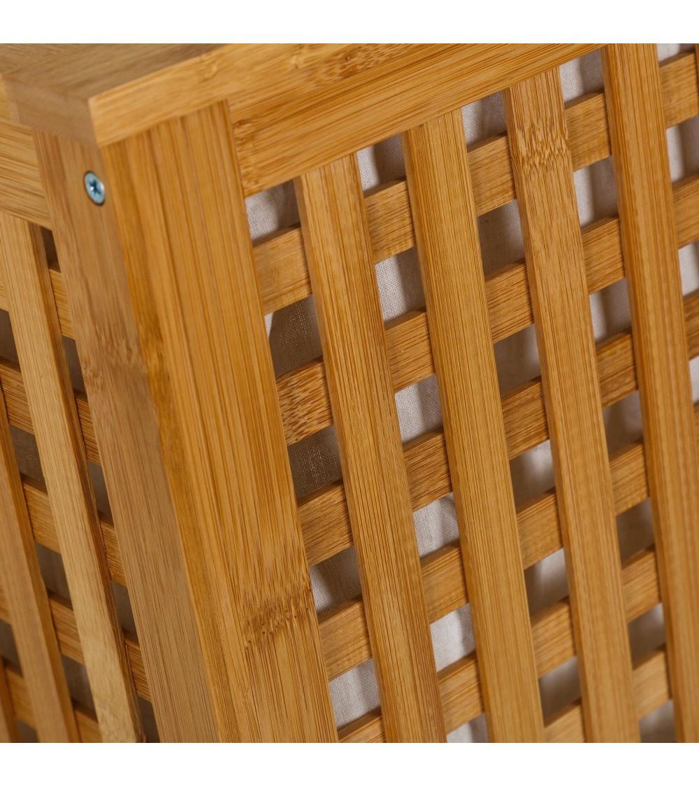 Dcasa Cesto De Ropa Multiusos De Bambú Marrón Nordico De 40x40x58 Cm