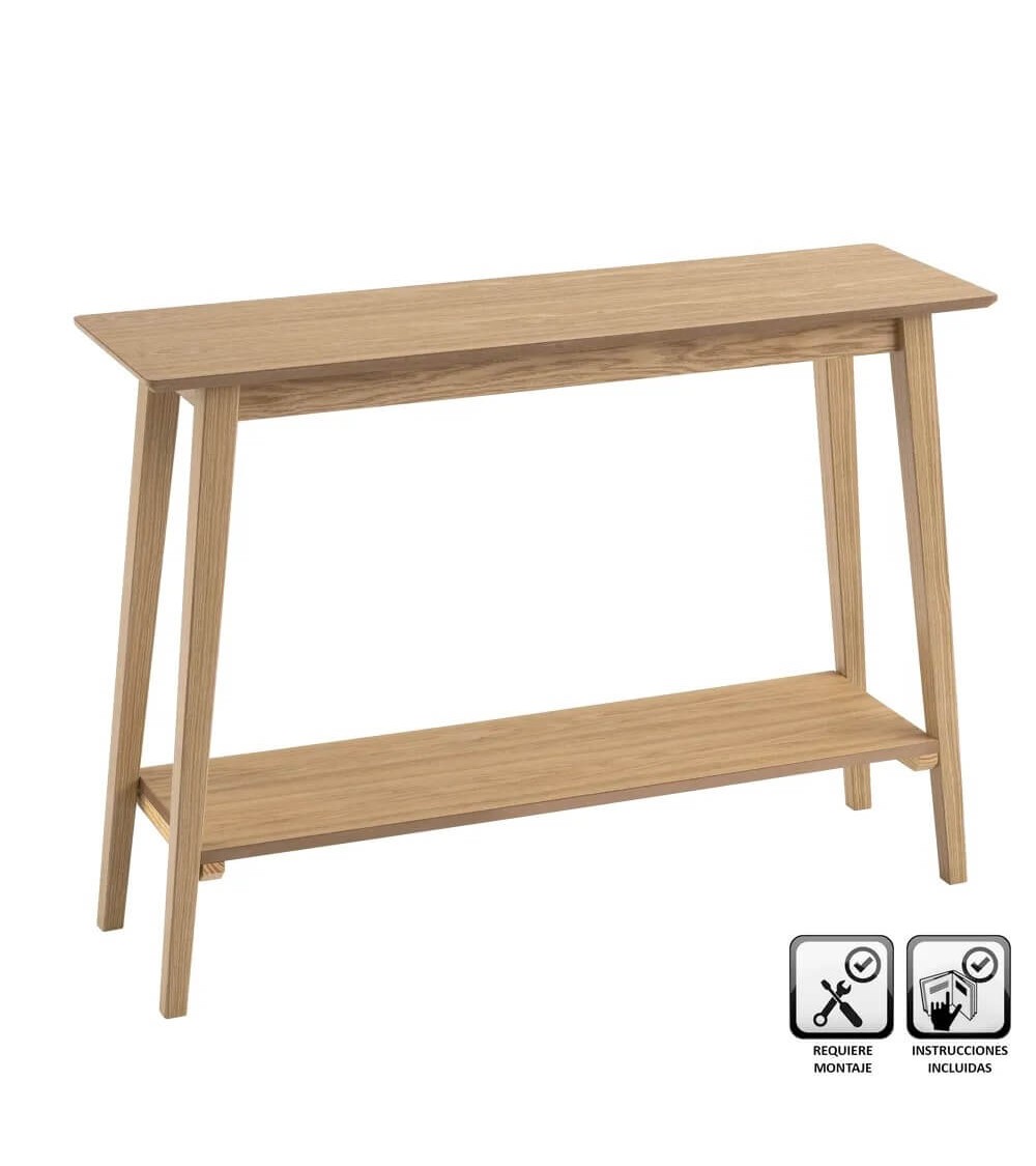 Dcasa Consola mesa natural de madera MDF de 72x30x100 cm