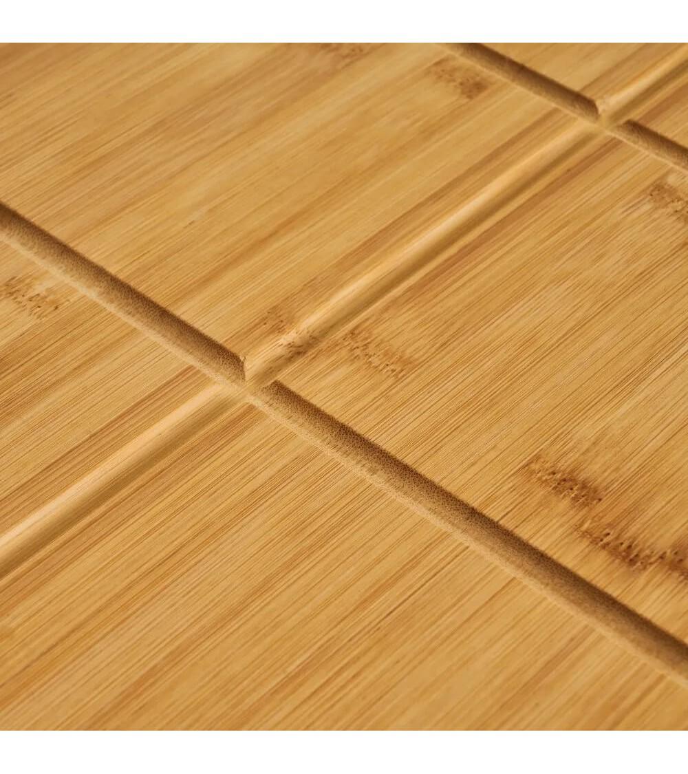 Dcasa Corta Pizza Y Tabla De Cortar De Bambú Natural De 40x30 Cm