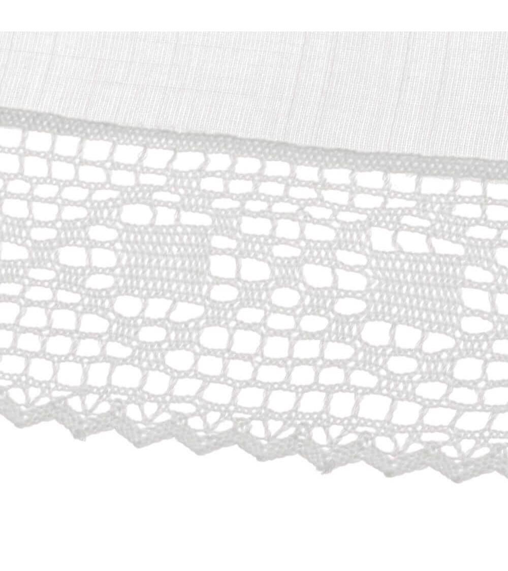 Dcasa Cortina Bordada De Flores Blanca De Tela De 100x150 Cm