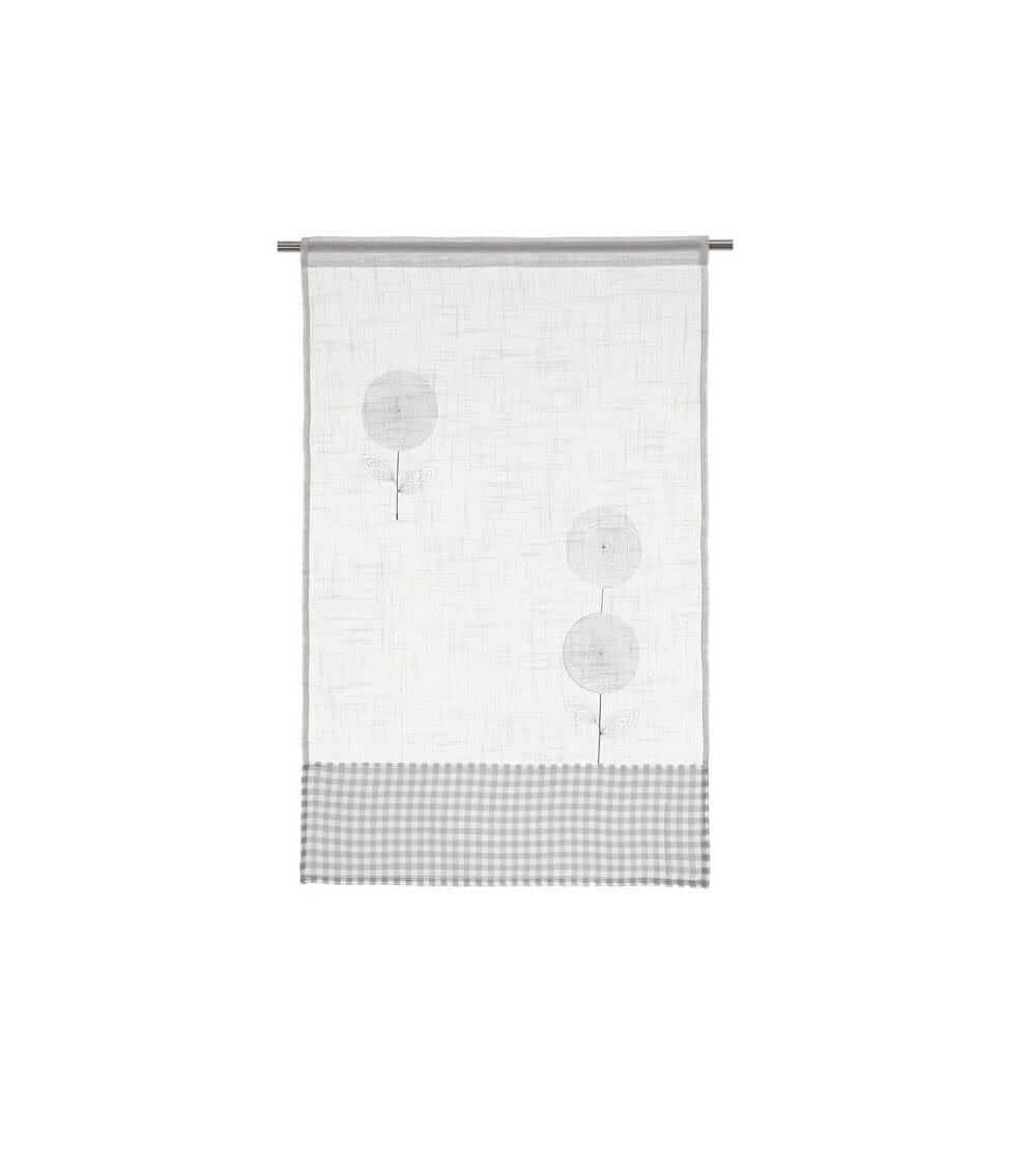 Dcasa Cortina Bordada De Flores Blanca De Tela De 70x110 Cm