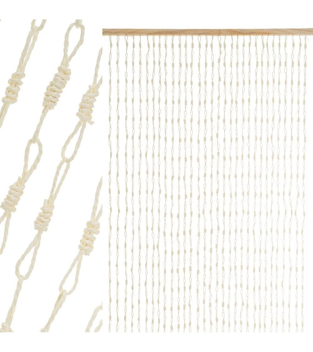 Dcasa Cortina De Tiras Decorativa De Fibra Papel Natural De 90x200 Cm