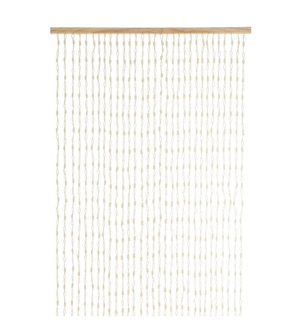 Dcasa Cortina de tiras decorativa de fibra papel natural de 90x200 cm