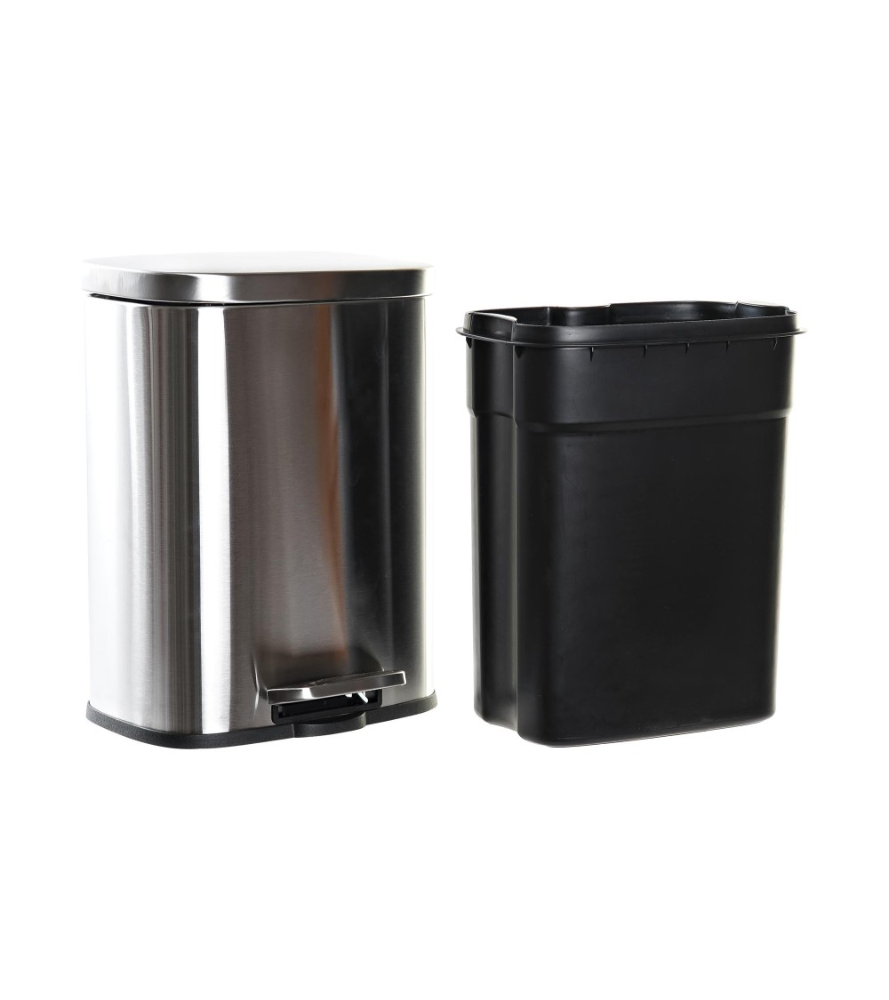 Dcasa Cubo De Basura Papelera De Cocina Mate Plateada De Acero Inoxidable De 12 Litros