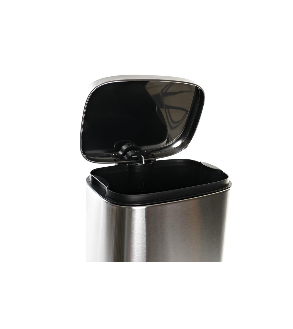 Dcasa Cubo De Basura Papelera De Cocina Mate Plateada De Acero Inoxidable De 12 Litros