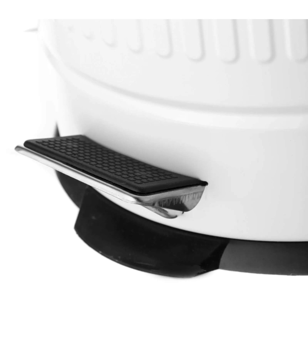 Dcasa Cubo De Basura Para Cocina Con Pedal Papelera Blanca De Acero De 20 Litros