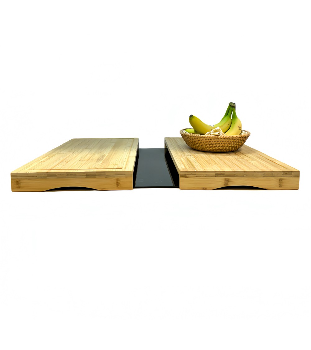 Dcasa Cubre Vitrocerámica Madera Juego De 2 Tablas De Cortar Bambú Nórdica De 56x54x4 Cm