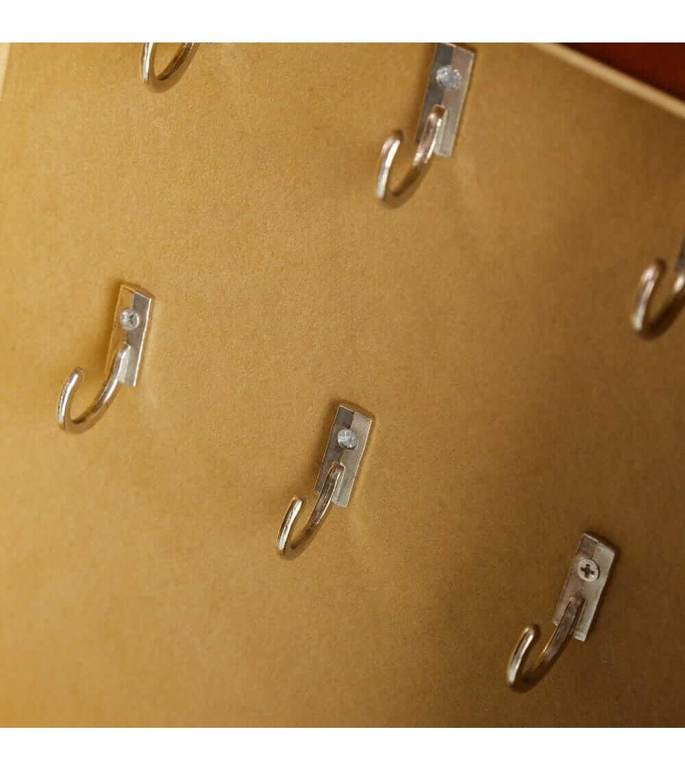 Dcasa Cuelga Llaves Portafotos De 6 Colgadores De Madera Marrón De 20x24 Cm