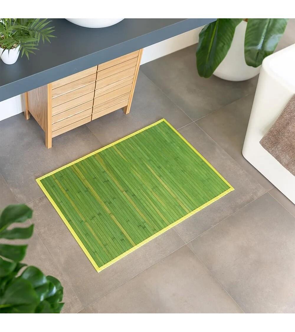 Dcasa Alfombra Pasillera De Bambú Verde 60 X 90 Cm