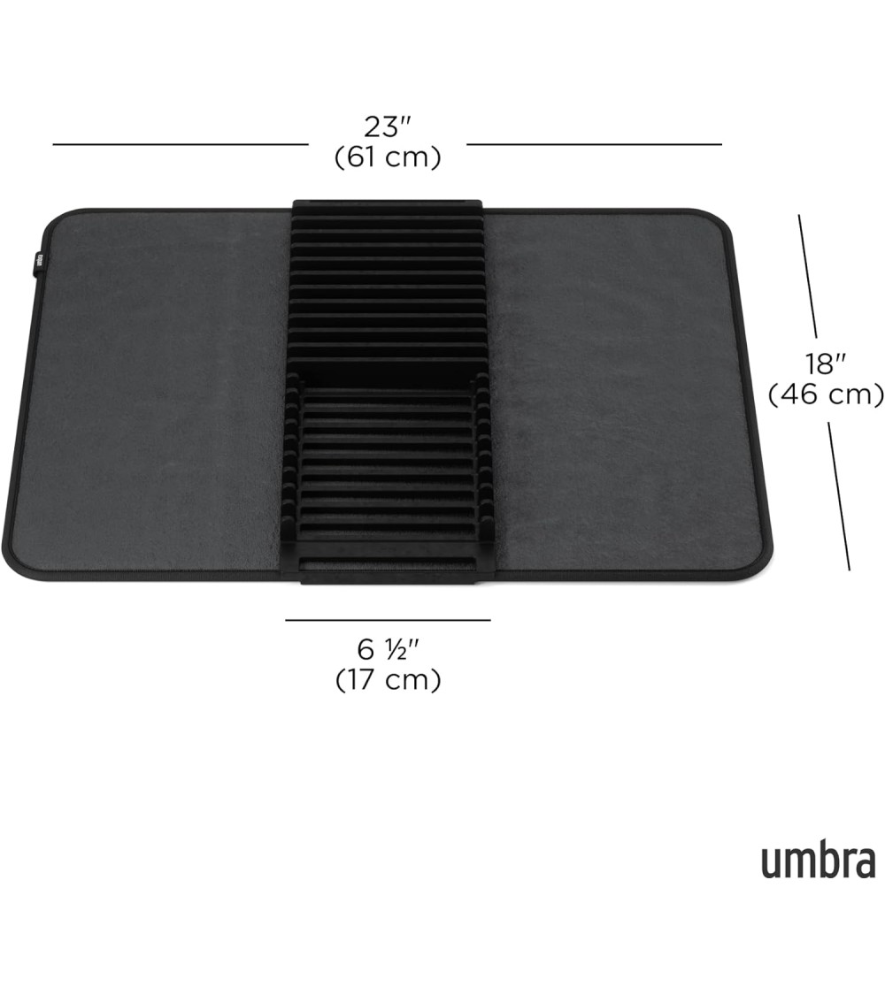 Dcasa Escurridor Con Tapete De Secado Negro