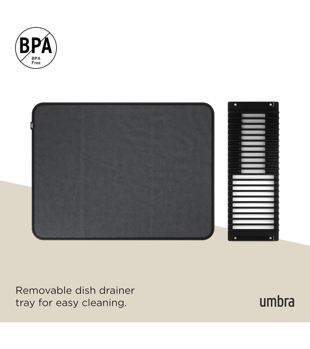 Dcasa Escurridor Con Tapete De Secado Negro