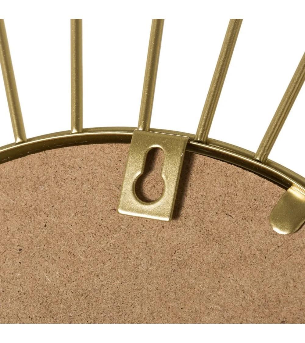 Dcasa Espejo Sol Dorado De Metal De 45x45 Cm