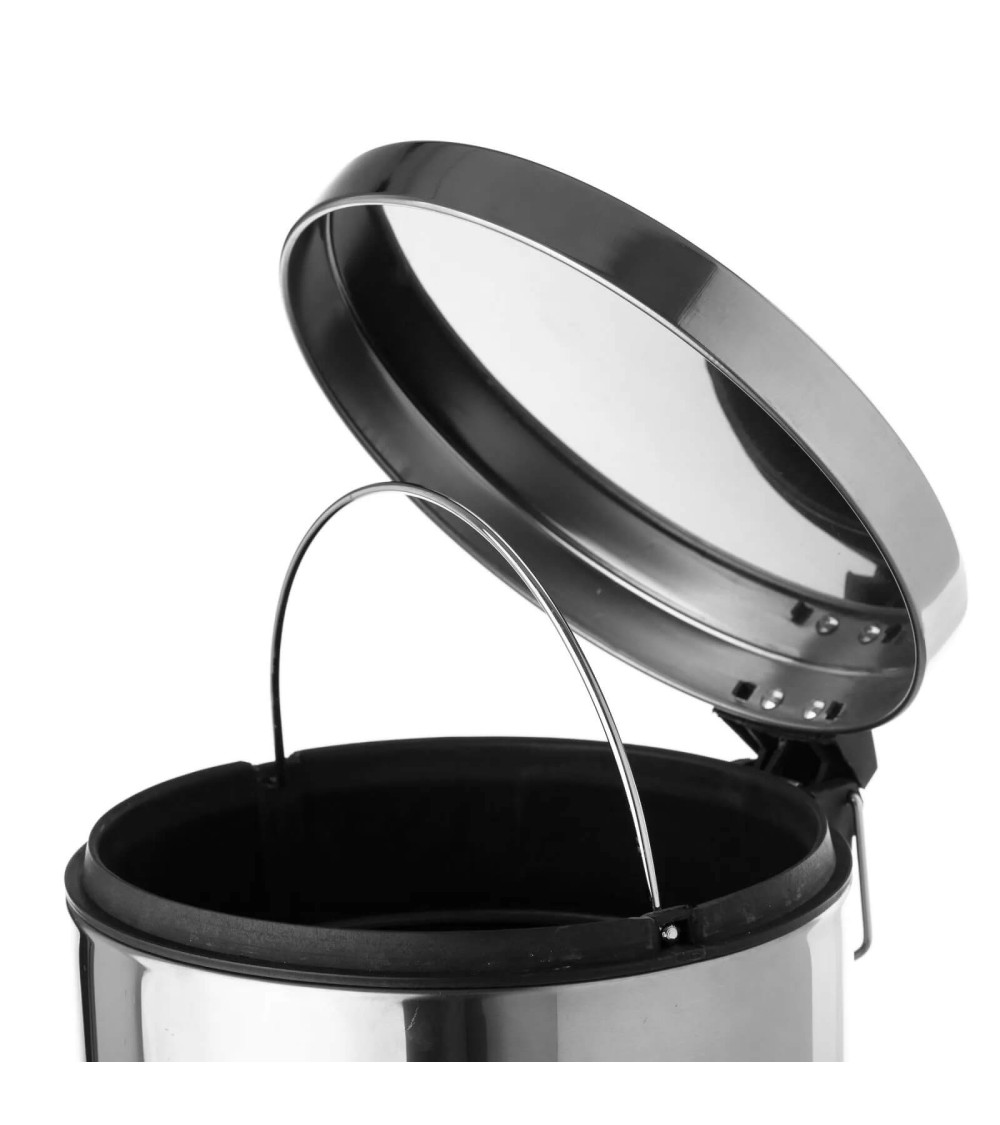 Dcasa Papelera Plateada De Acero De 12 Litros