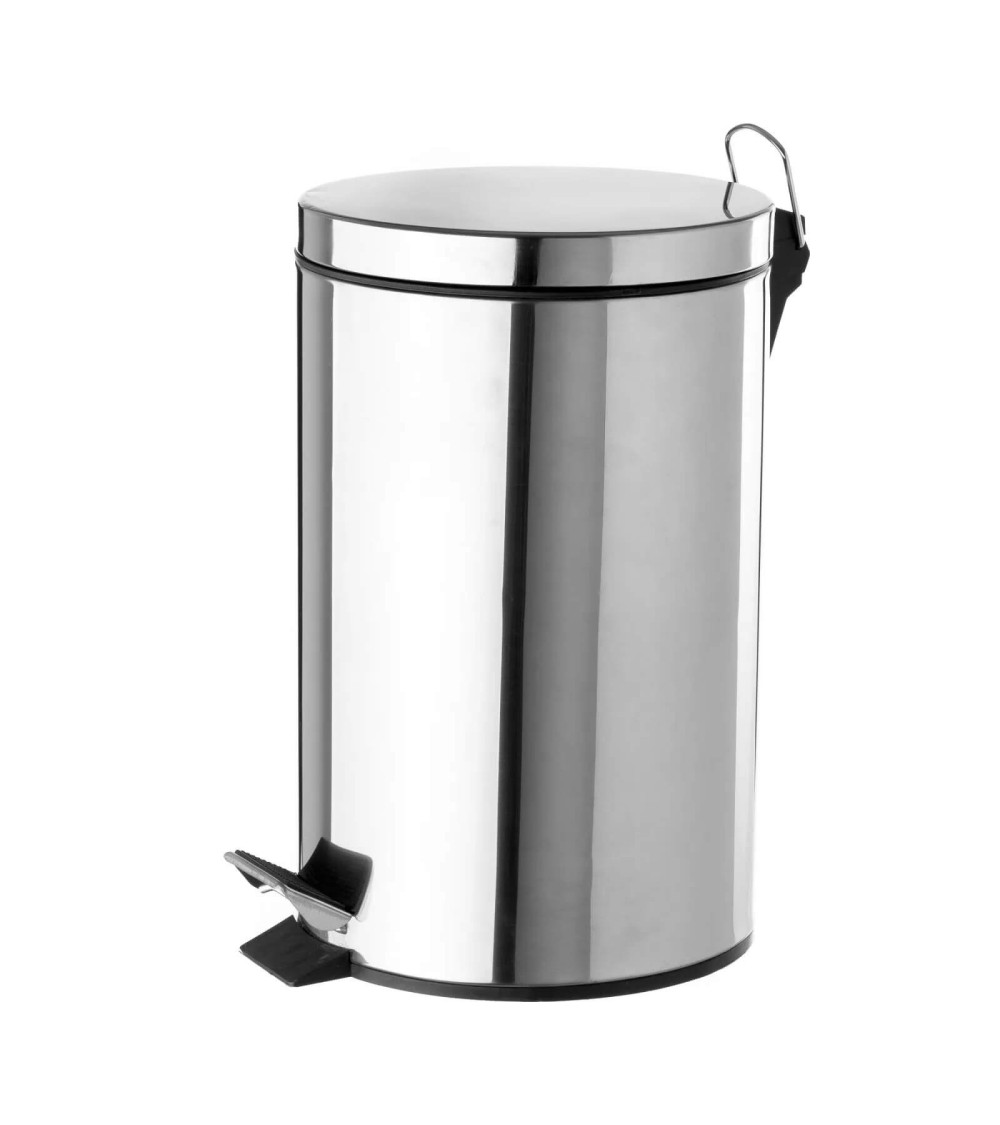 Dcasa Papelera plateada de acero de 12 litros