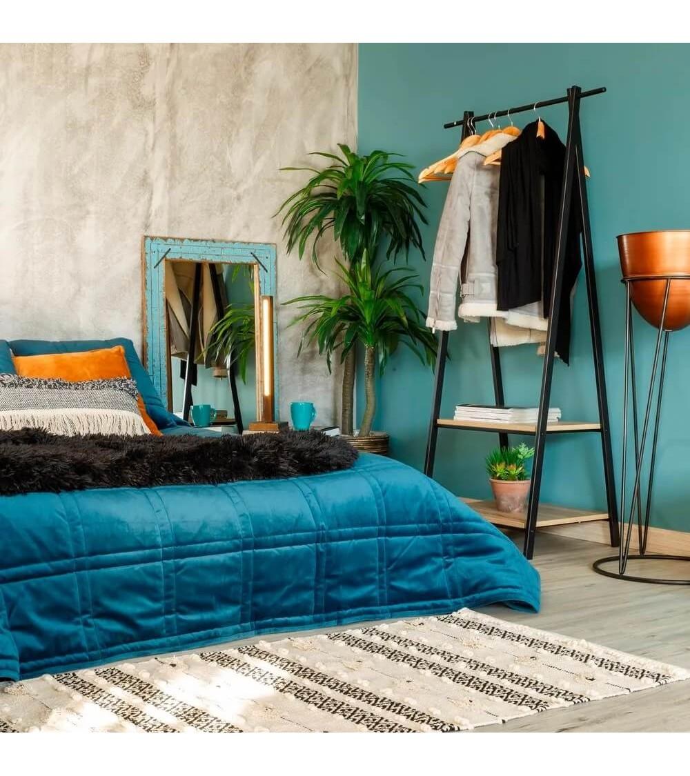 Dcasa Perchero Negro De Metal De 150x55x45 Cm