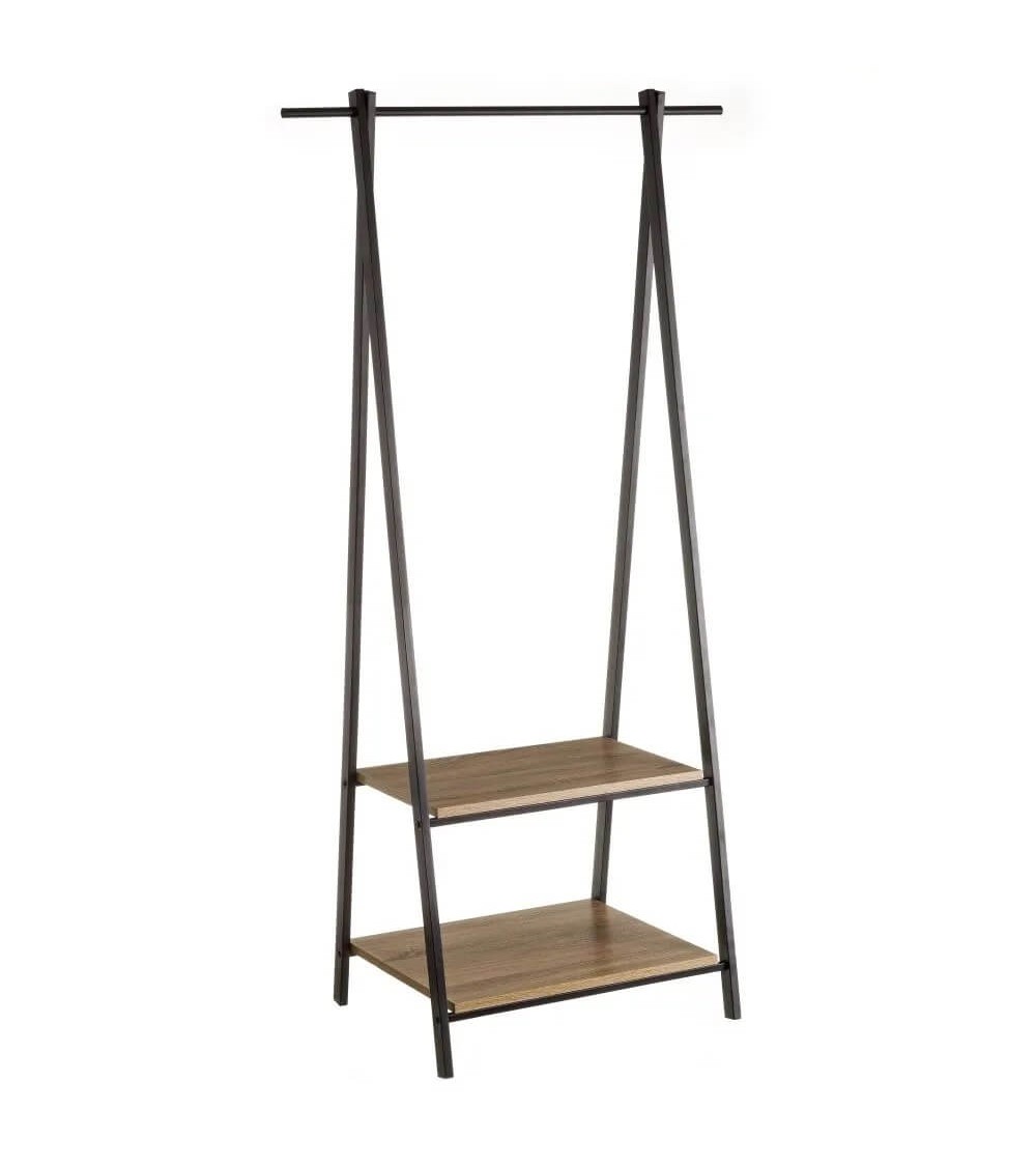 Dcasa Perchero negro de metal de 150x55x45 cm