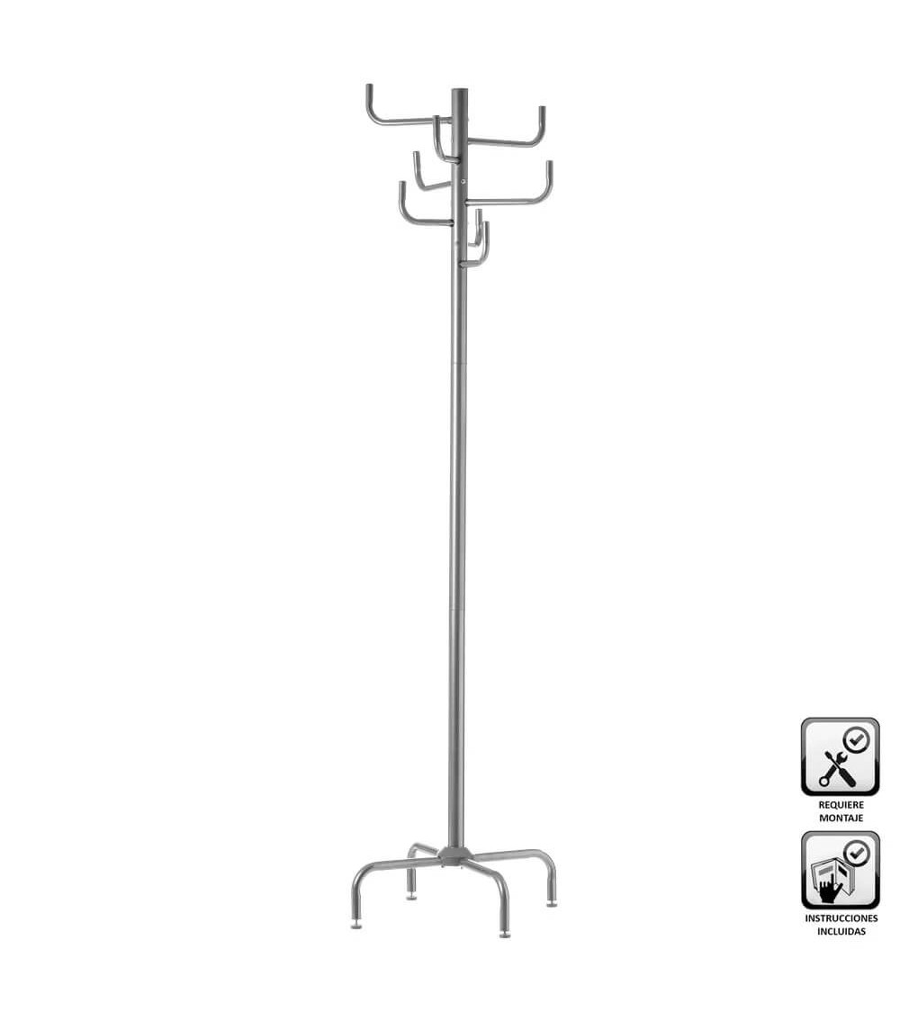 Dcasa Perchero plateado de metal de 183x40x40 cm