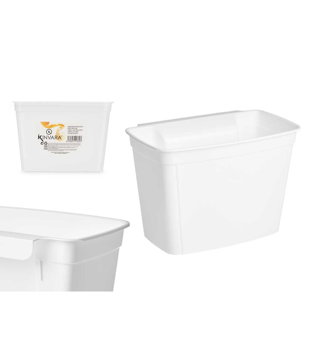 Dcasa Portabasura De Puerta Con Soporte Blanco