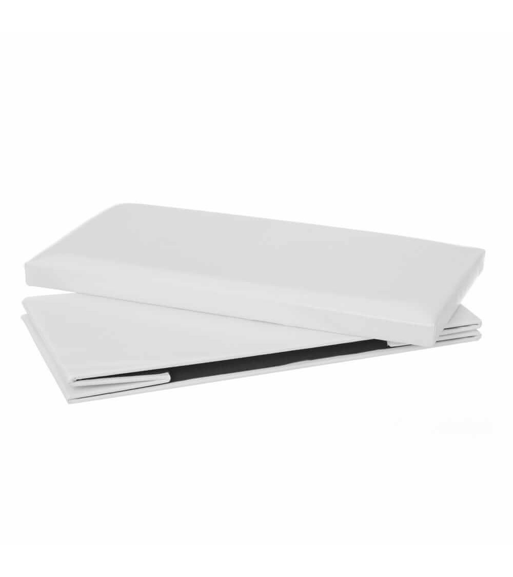 Dcasa Puff Plegable Blanco De PU De 38x76x38 Cm