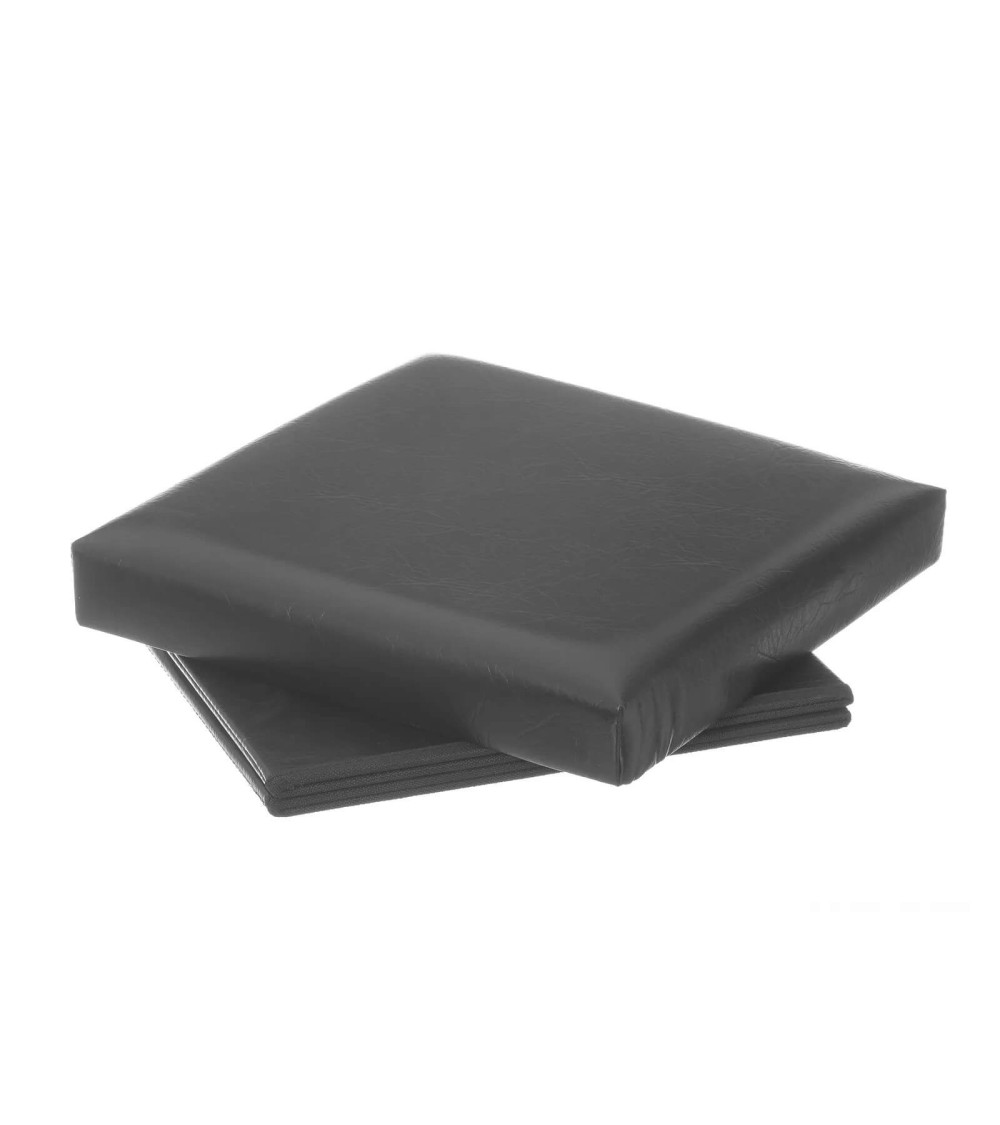 Dcasa Puff Plegable Negro De PU De 38x38x38 Cm