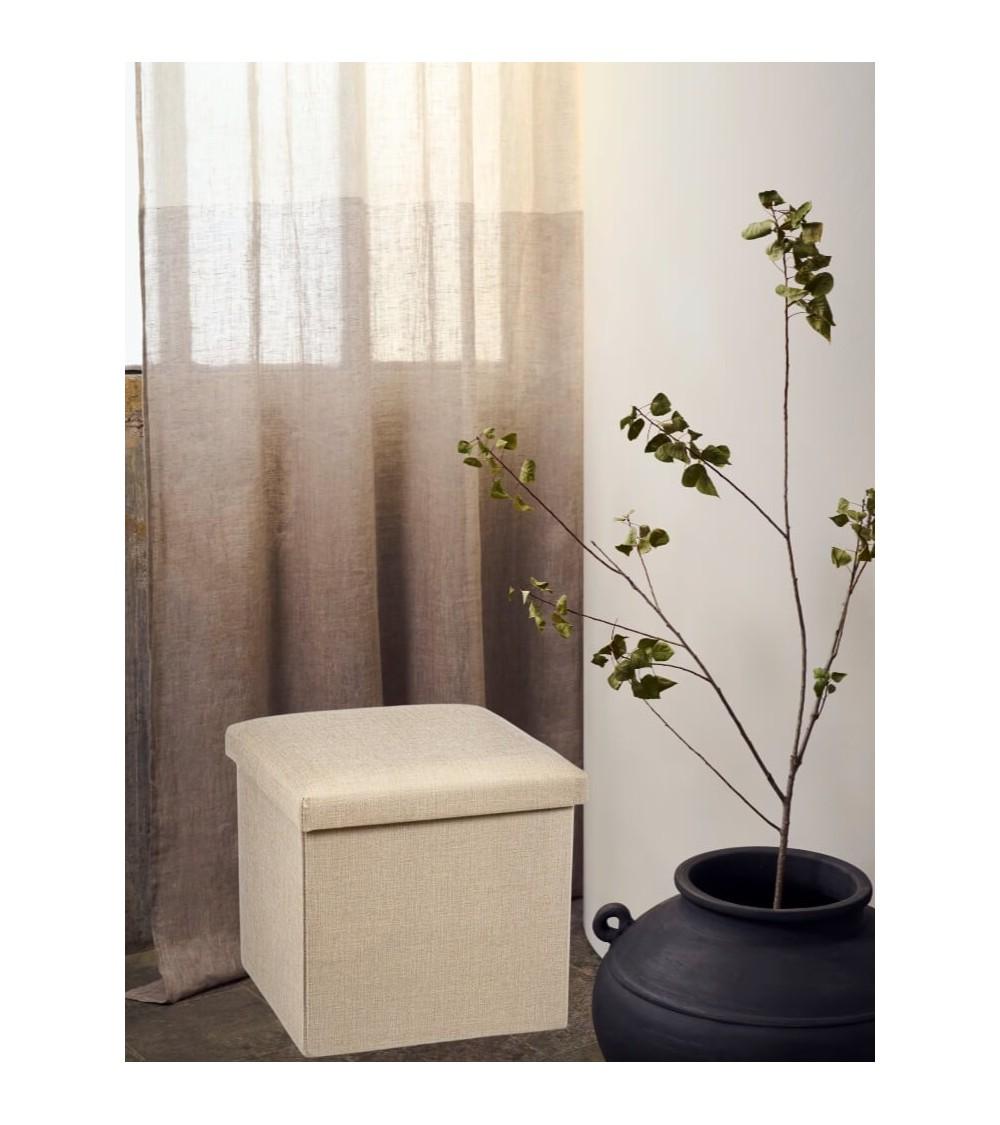 Dcasa Puff Pongotodo Plegable Cuadrado Beige 38 Cm