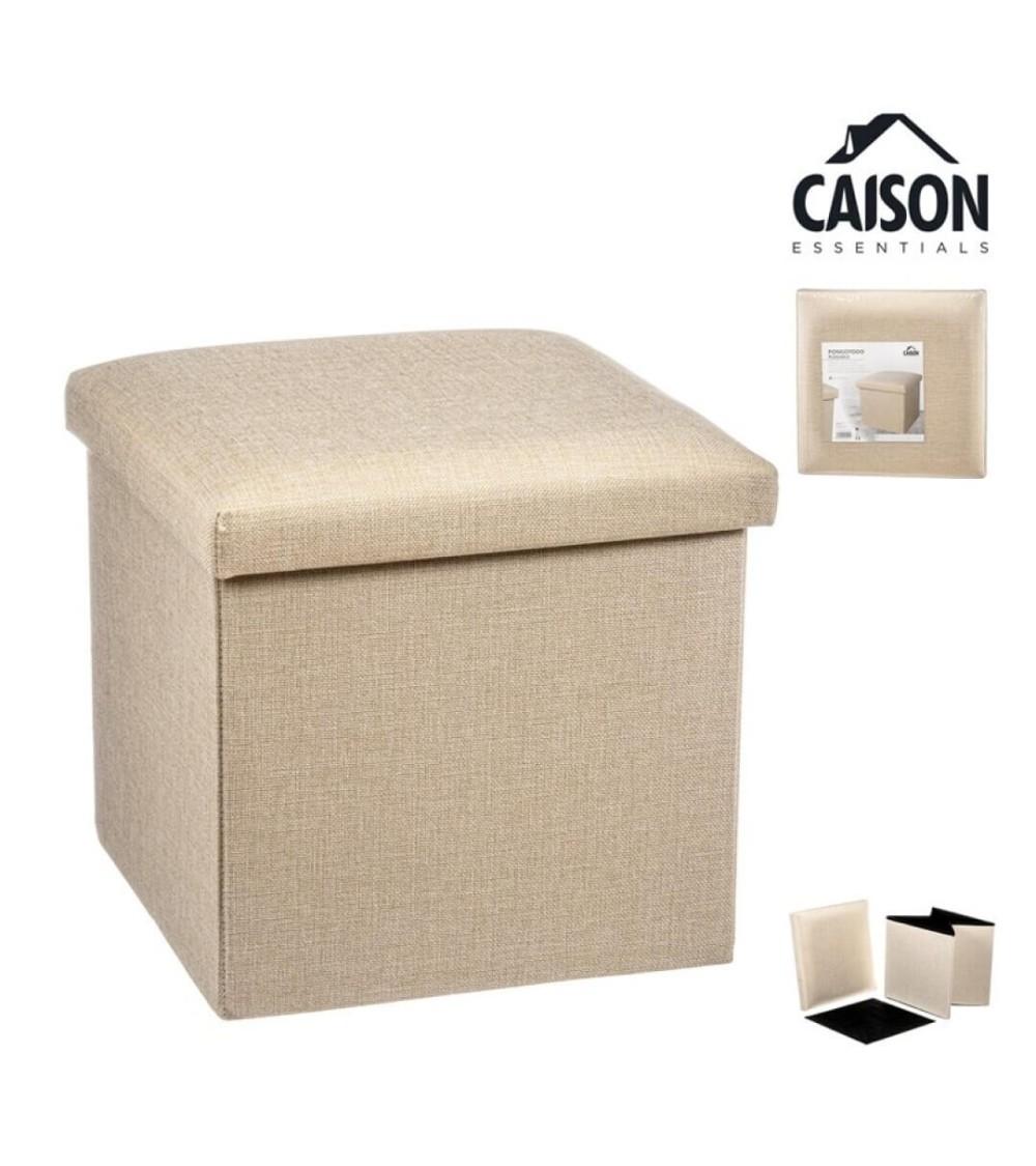Dcasa Puff Pongotodo Plegable Cuadrado Beige 38 Cm