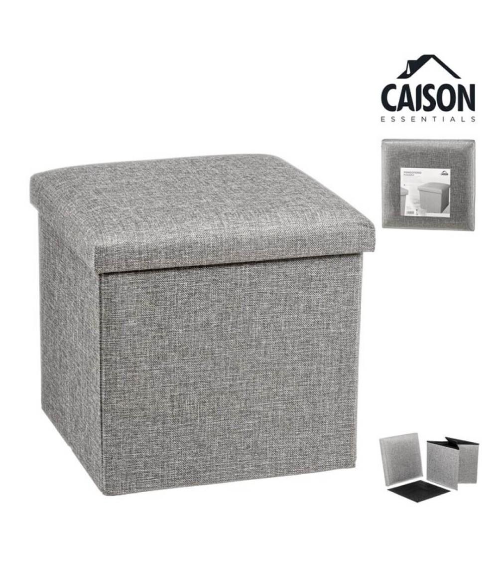 Dcasa Puff Pongotodo Plegable Cuadrado Gris 38 Cm
