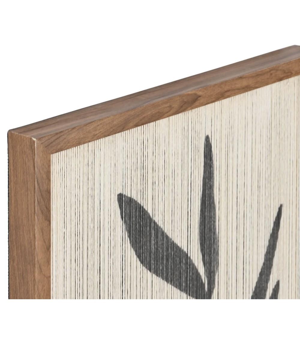 Dcasa Set De 2 Cuadro De Algodon Hojas 3D 30x60 Cm