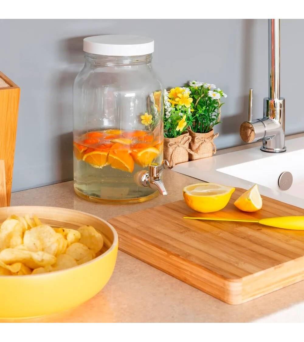 Dcasa Tabla Cortar Bambú Marrón De 28x28 Cm