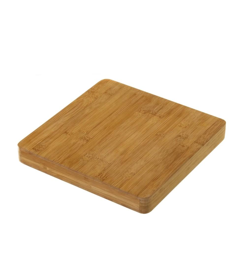 Dcasa Tabla cortar bambú marrón de 28x28 cm