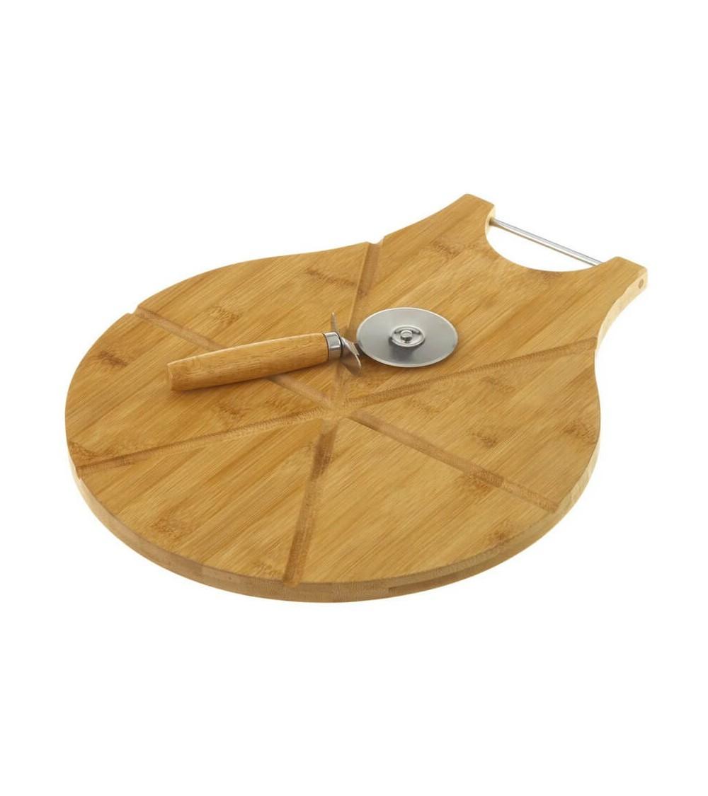 Dcasa Tabla cortar bambú marrón de 38x32 cm