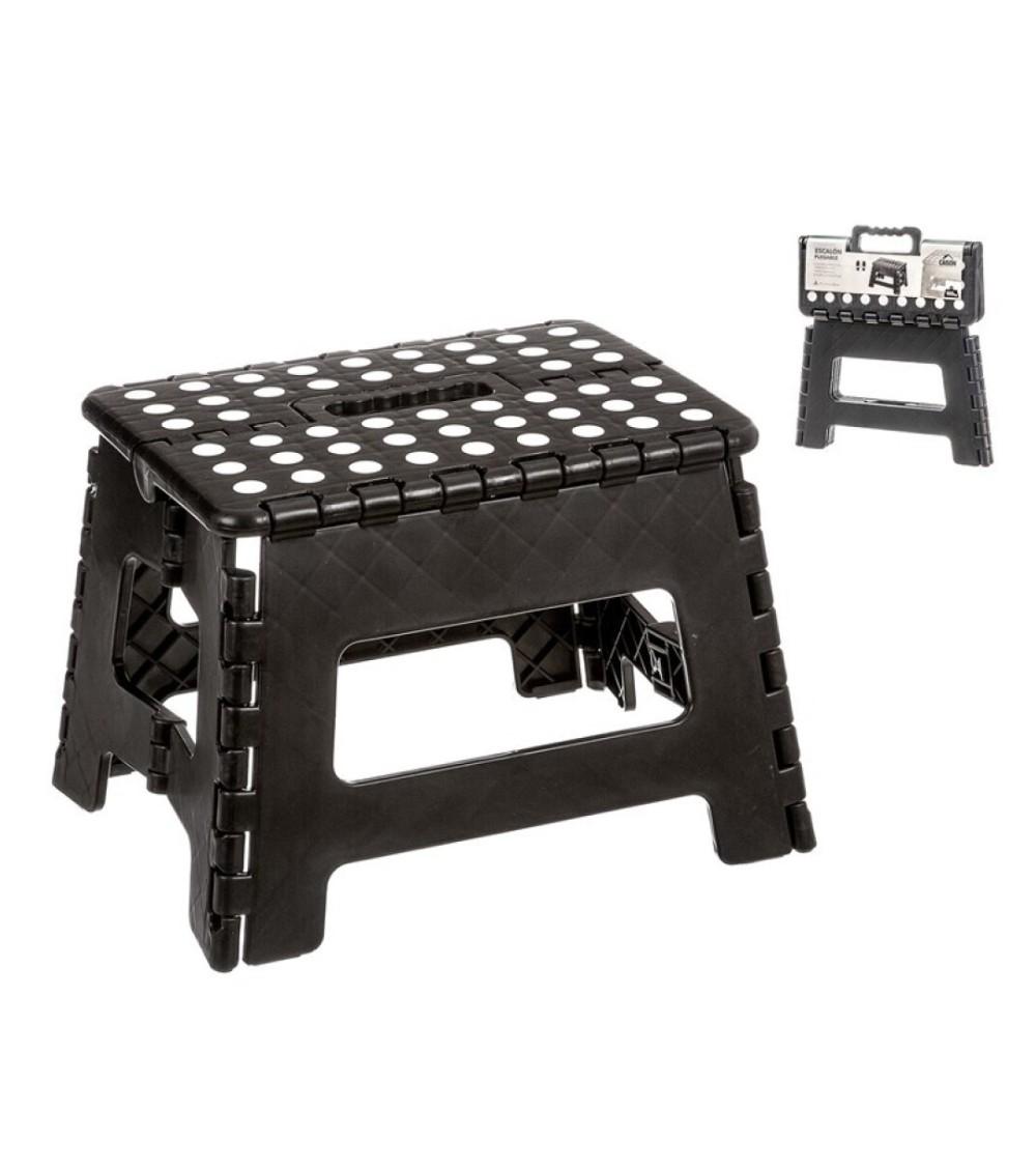 Dcasa Taburete Plegable De 22 Cm De Altura Negro