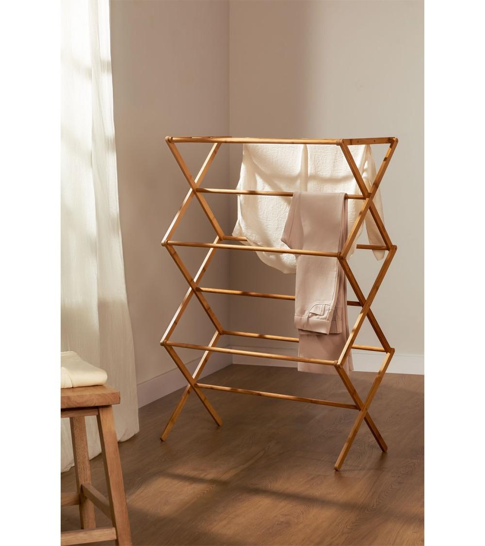 Dcasa Tendedero Toallero Plegable En Bambú Dalton