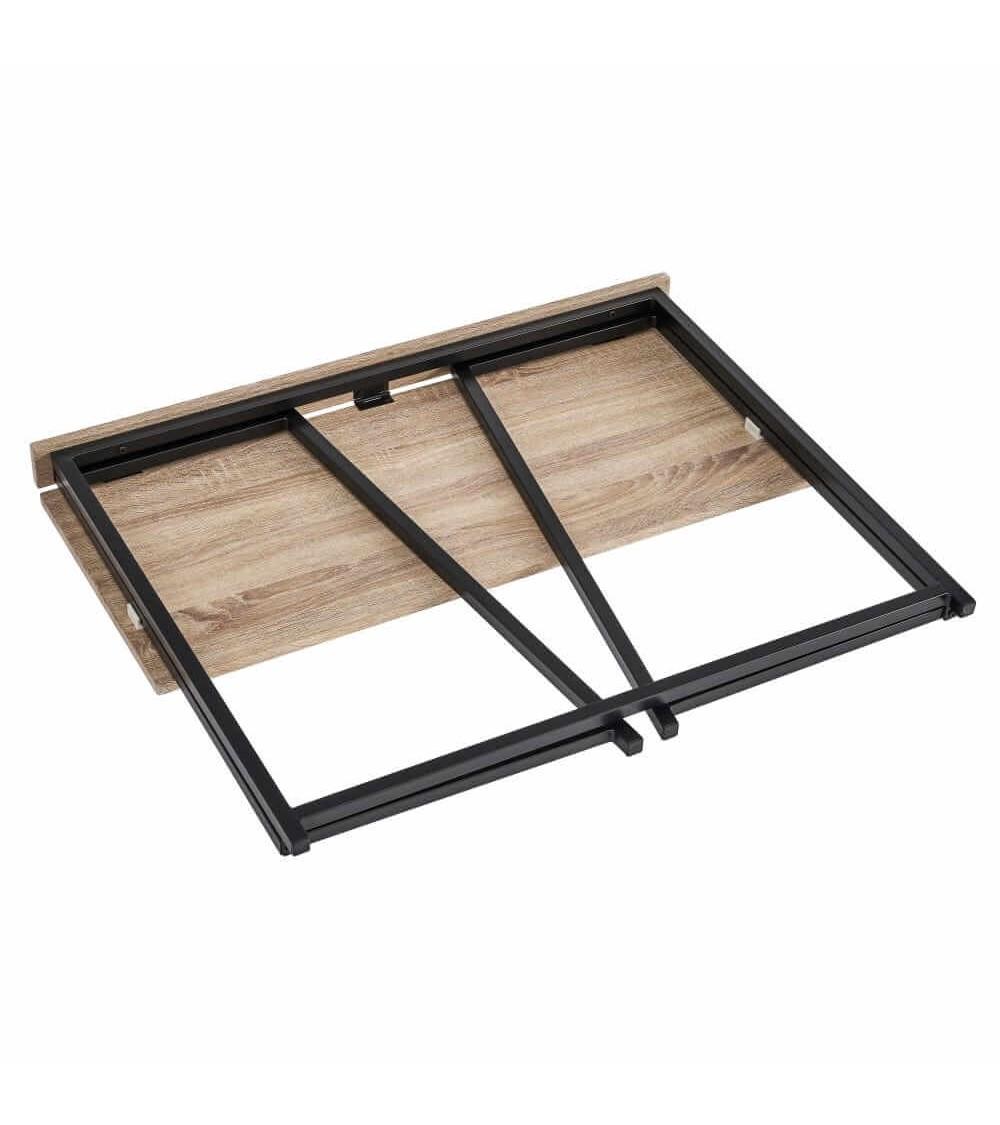 Dcasa Escritorio Plegable Negro Y Natural De Madera Y Metal De 91x45x74 Cm