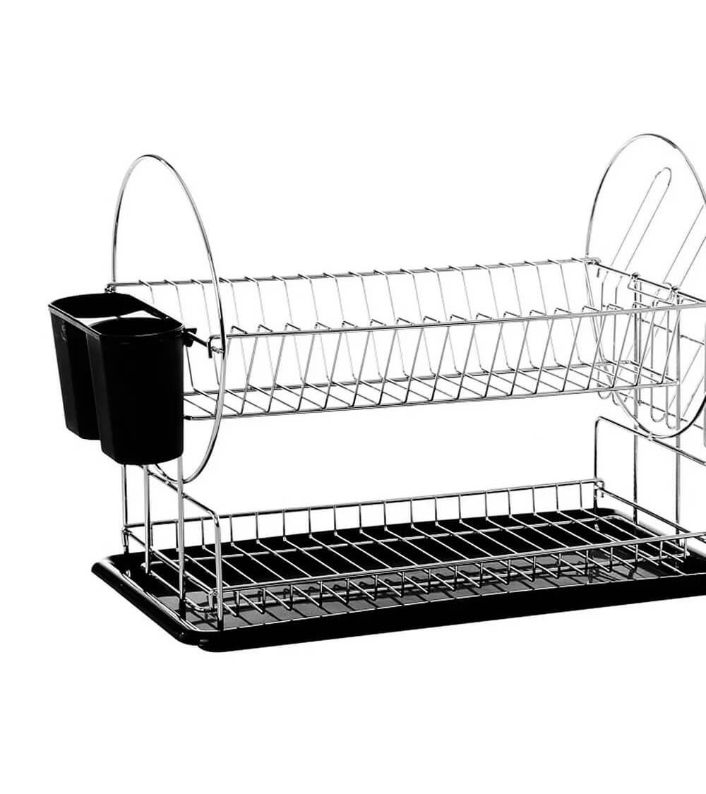 Dcasa Escurreplatos 2 Alturas Hierro Cromado Moderno Para Cocina