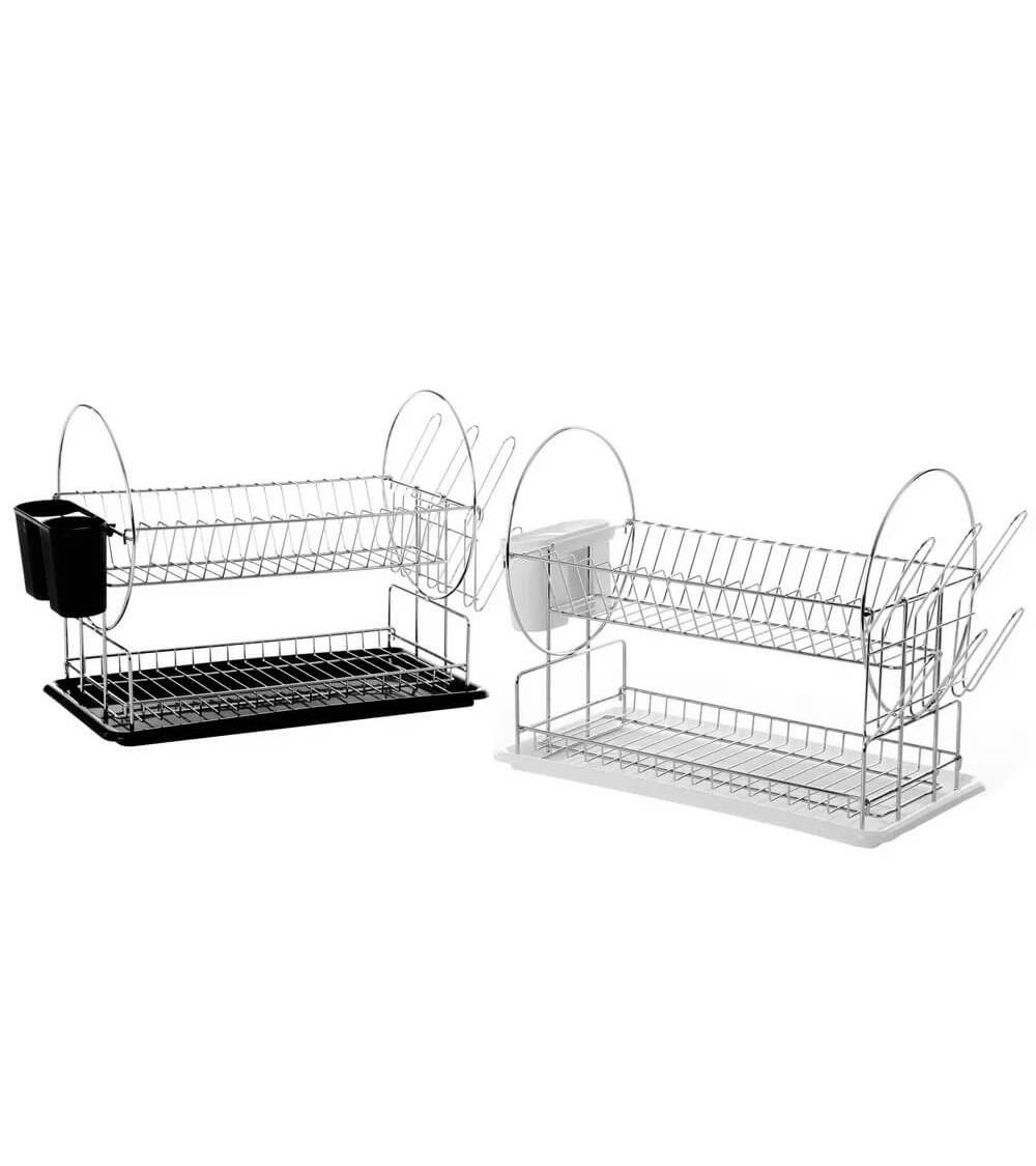 Dcasa Escurreplatos 2 alturas hierro cromado moderno para cocina