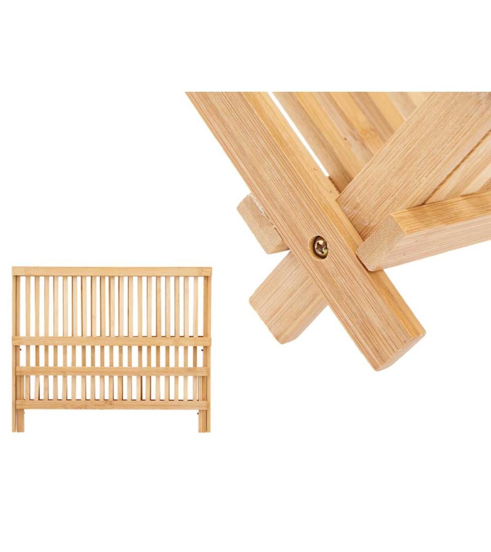 Dcasa Escurreplatos De 2 Alturas Marrón De Bambú Oriental